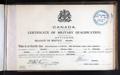 Becomes a Prov Lieutenant in 1922