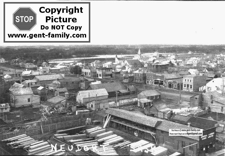 Lumber Yard in foreground